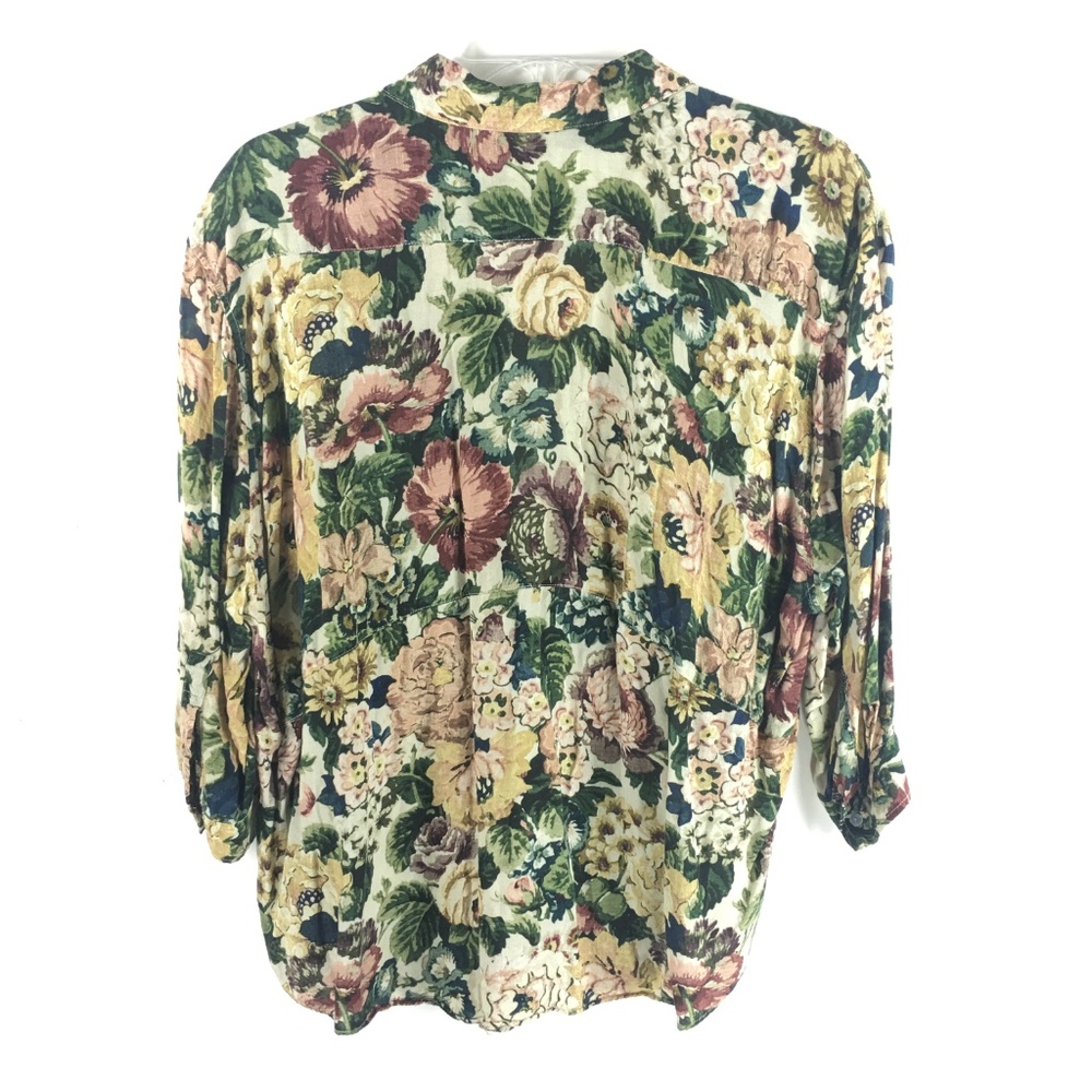 4/25 Zara Womens Floral Print Blouse Shirt Loose - Picture 7 of 8